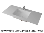 Plan vasque Design, sur mesure, Largeur 60 à 200 cm x Profondeur 40 à 60 cm, résine minérale de couleurs ACRYSTONE®, Finition lisse, Livraison Offerte et Rapide.